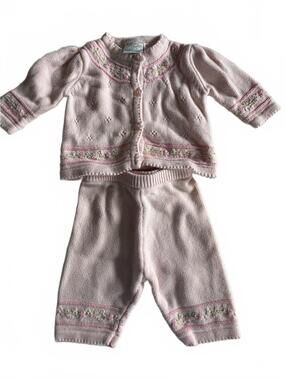 Koala Kids Light Pink Knit 100% cotton Two-Piece Set